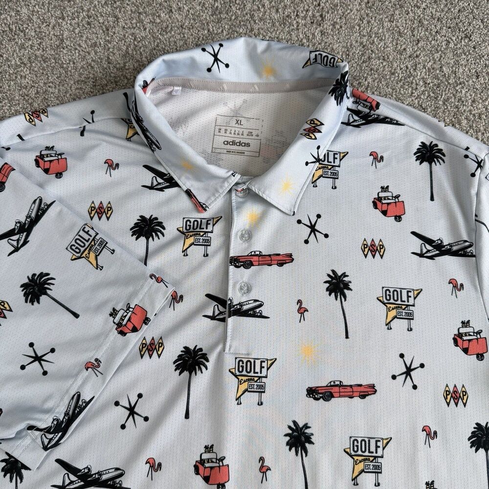 Adidas Polo Shirt Men's ESCENA GOLF CLUB Palm Springs Performance Size XL